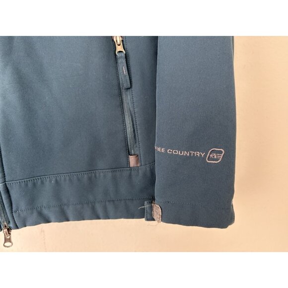 Free Country Softshell Jacket Women's M Full Zip Fleece Lined Marine Blue Coat - Picture 4 of 7